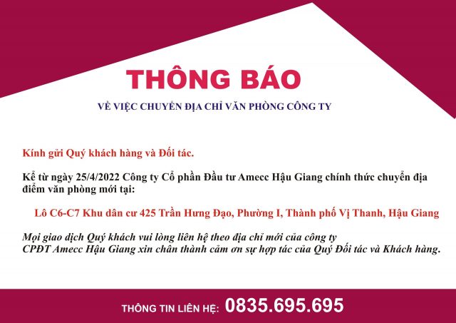 Thông báo đổi địa điểm văn phòng